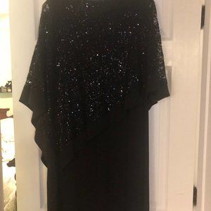 One piece black formal dress, R&M Richards, Size 16